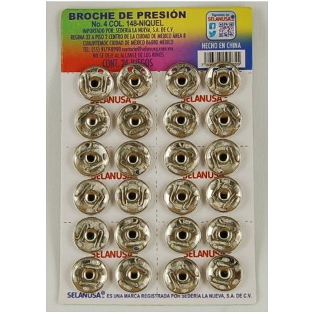 Broches de presión No. 4