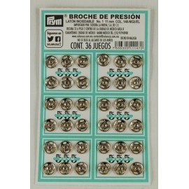 Broches de presión niquelado  No. 1